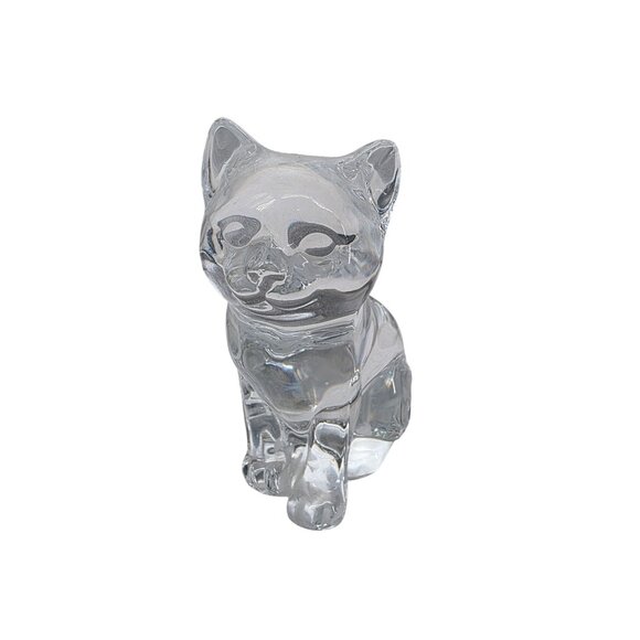Crystal Glass Cat Figurine Ornament - Picture 1 of 7